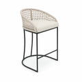 Barhocker Metall Rattangeflecht Beige 102cm