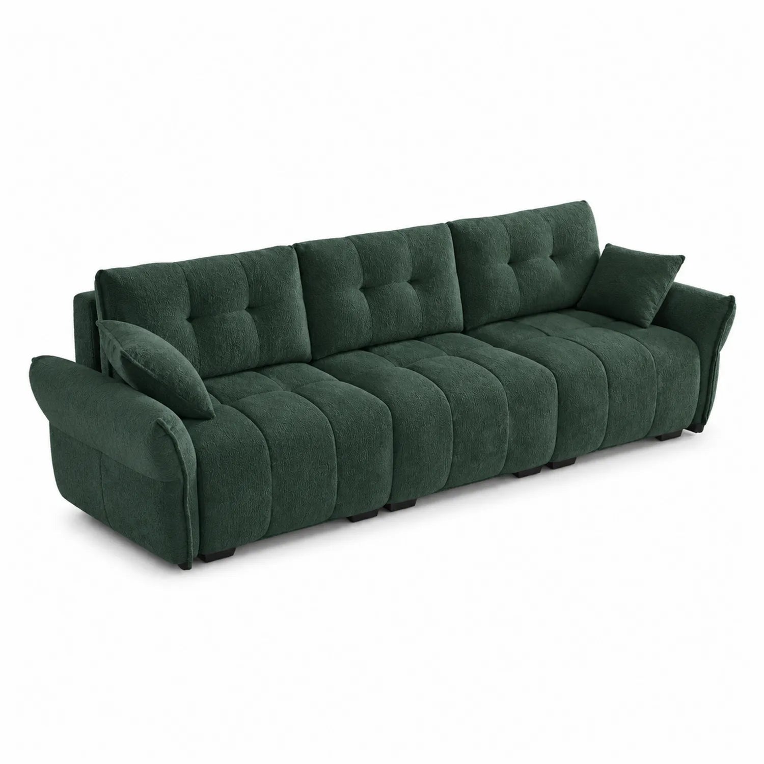 3-Sitzer Sofa Bouclé Dunkelgrün