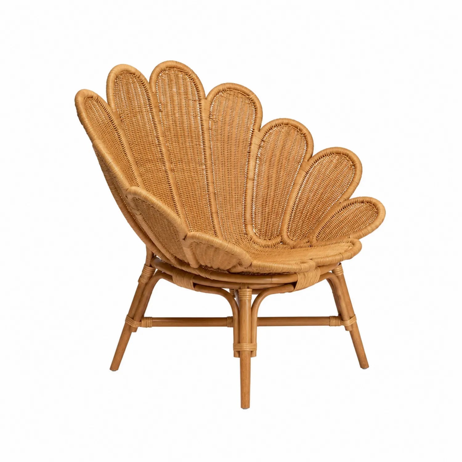 Rattan Lounge Stuhl Blumenschale Natur 90cm