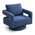 Drehsessel aus Bouclé-Stoff Blau