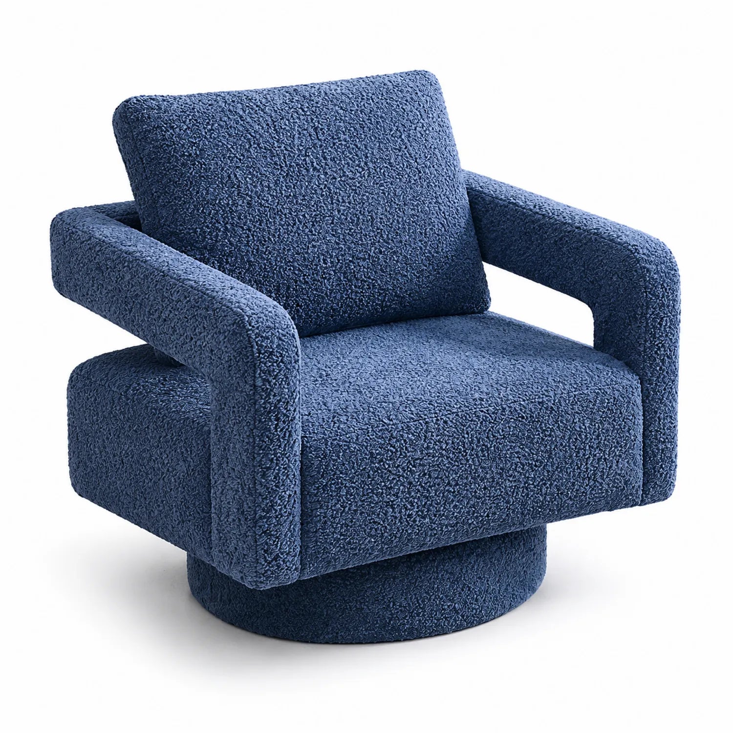 Drehsessel aus Bouclé-Stoff Blau
