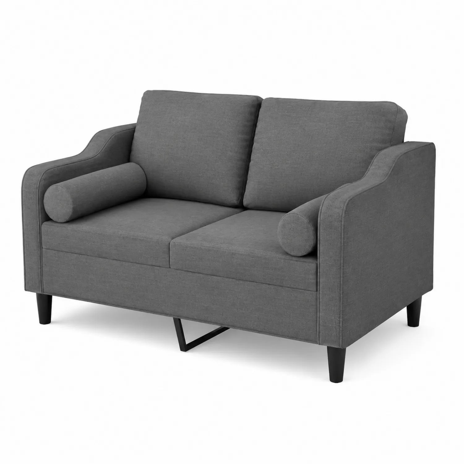 Zweisitzer Sofa Stoff Grau