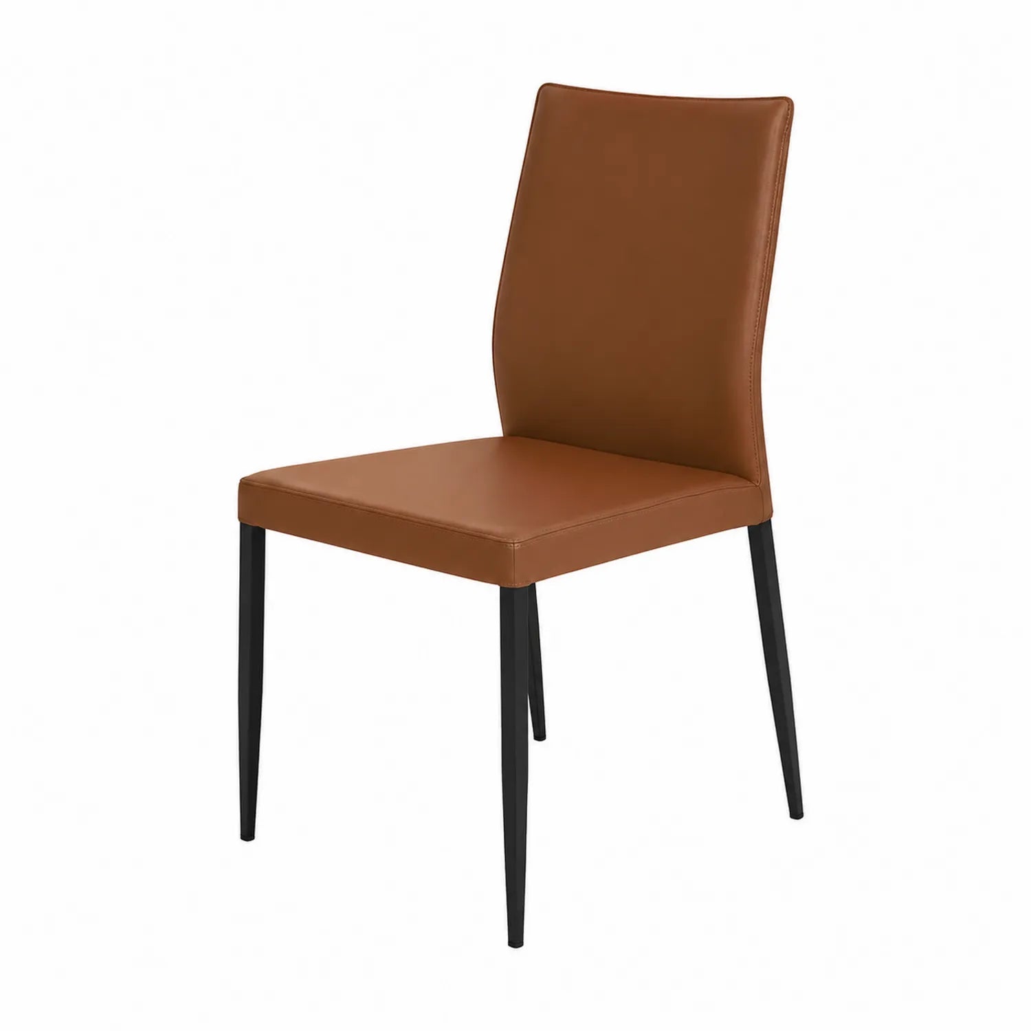 Stuhl aus Kunstleder Braun mit Metallbeinen