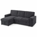 Ecksofa aus Cordstoff mit Stauraum Dunkelgrau