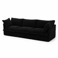Dreisitziges Sofa aus Cordstoff in Schwarz 240cm