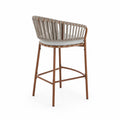 Outdoor Barstuhl mit Rattan und Metall, Hellgrau, 42x100 cm