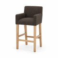 Barhocker Eichenholz Textil Braun
