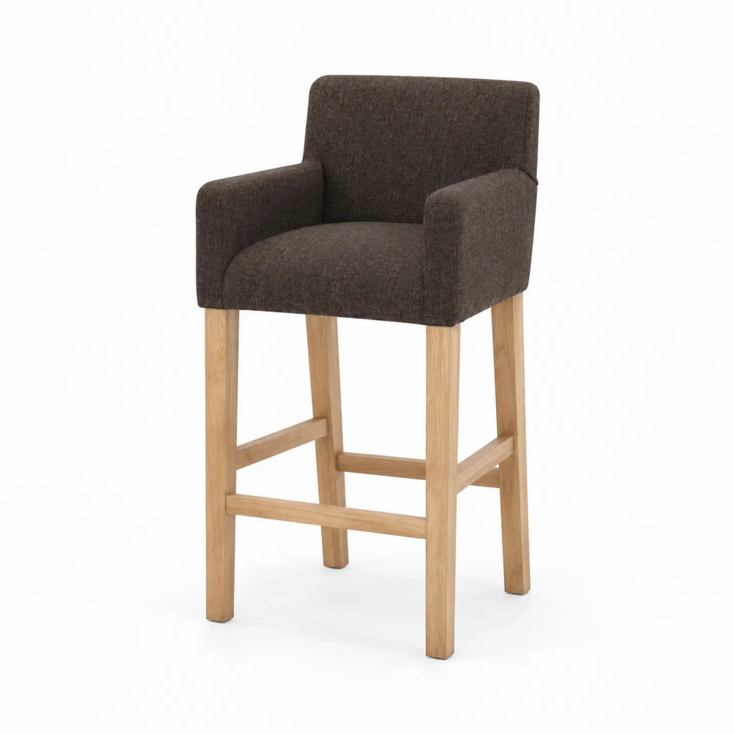 Barhocker Eichenholz Textil Braun