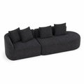 Modulares Sofa Set 4-Sitzer Dunkelgrau mit Kissen