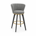 Barhocker Grau Stoff Metall