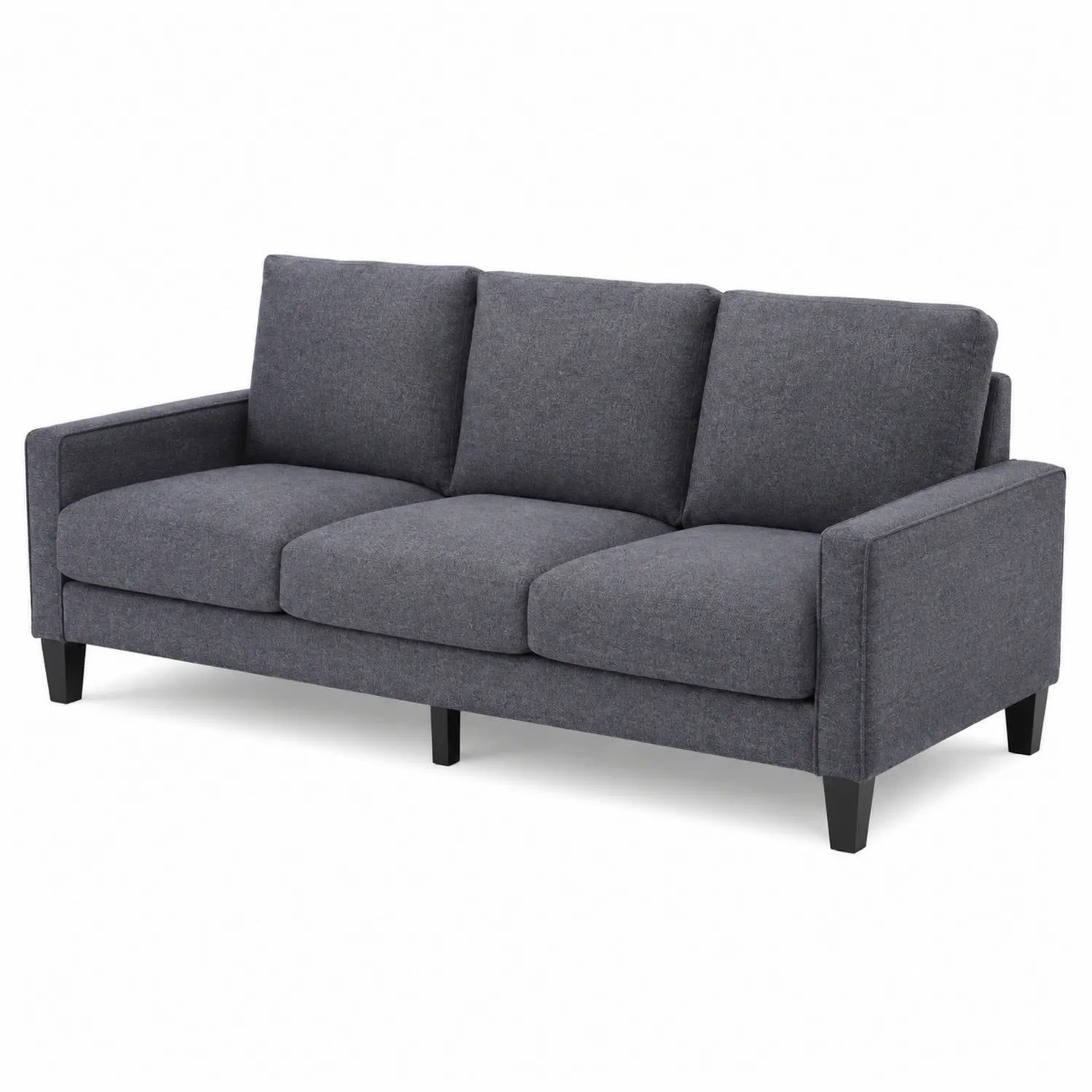 3-Sitzer Sofa Rechteckig Polyester Dunkelgrau