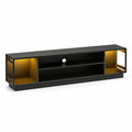TV-Schrank 180x40x50 cm MDF Schwarz mit LED