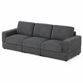 3-Sitzer Sofa Cordstoff Grau