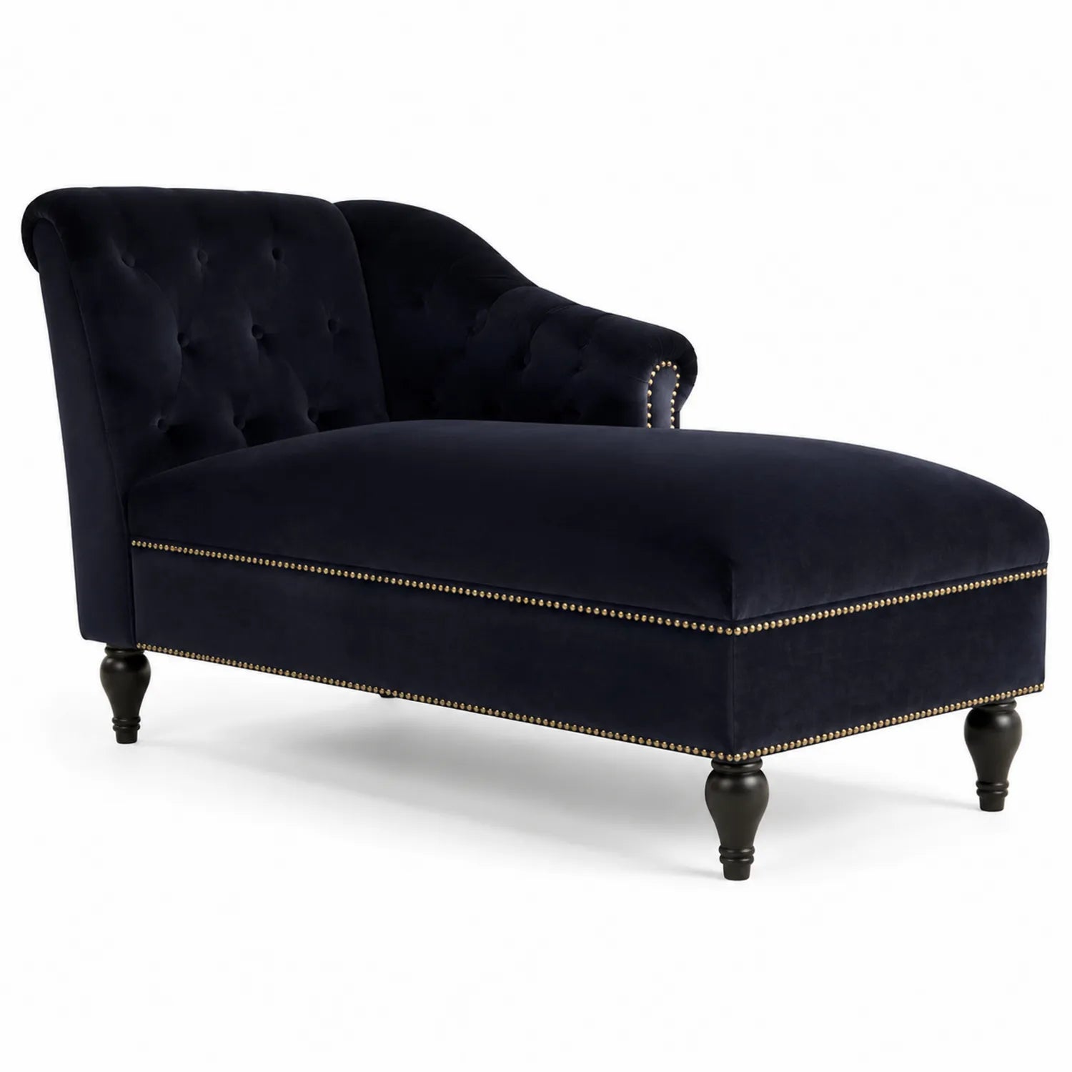 Chaiselongue aus Samt Dunkelblau