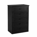 Schwarze Kommode aus Holz mit 5 Schubladen