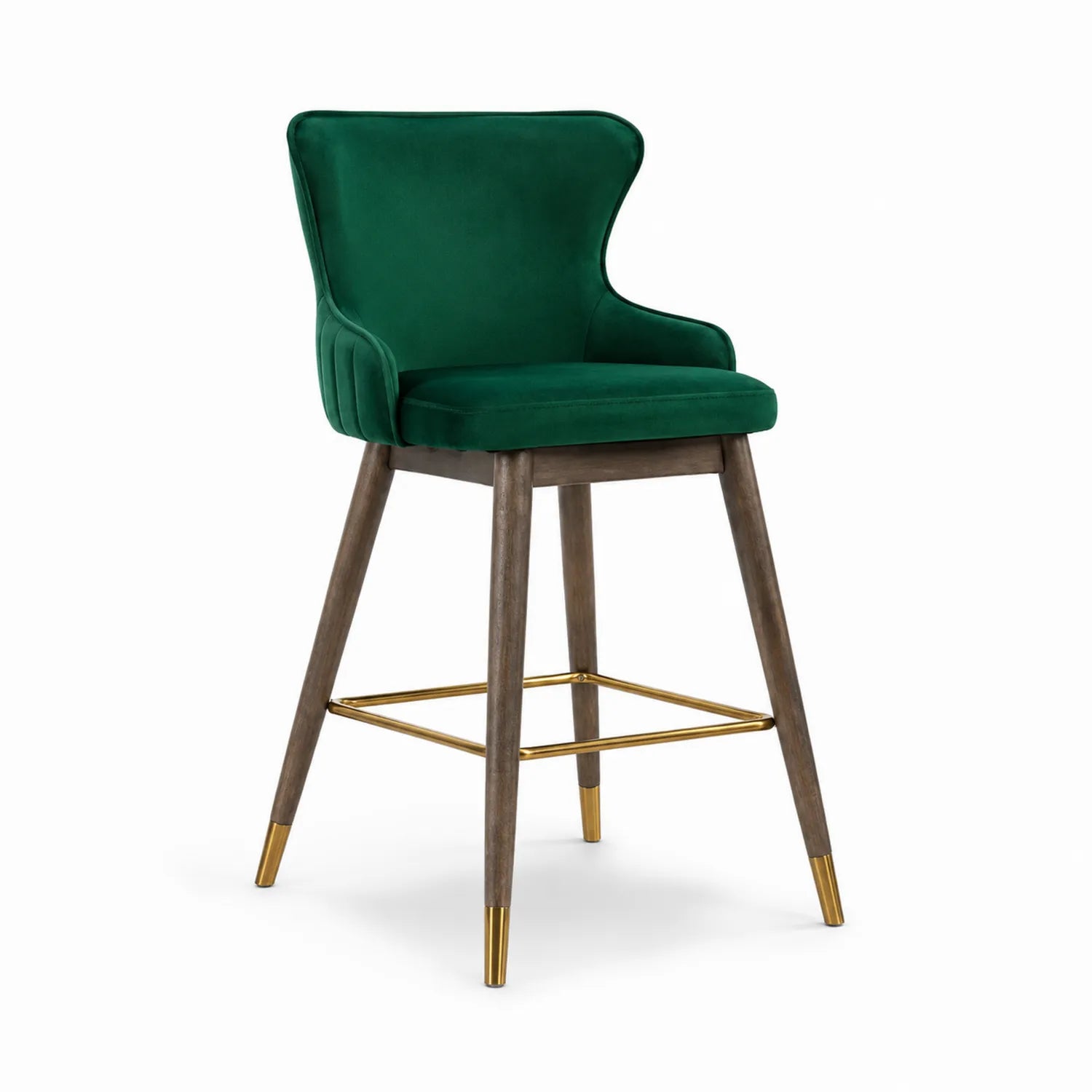 Barhocker Samt Holz Grün