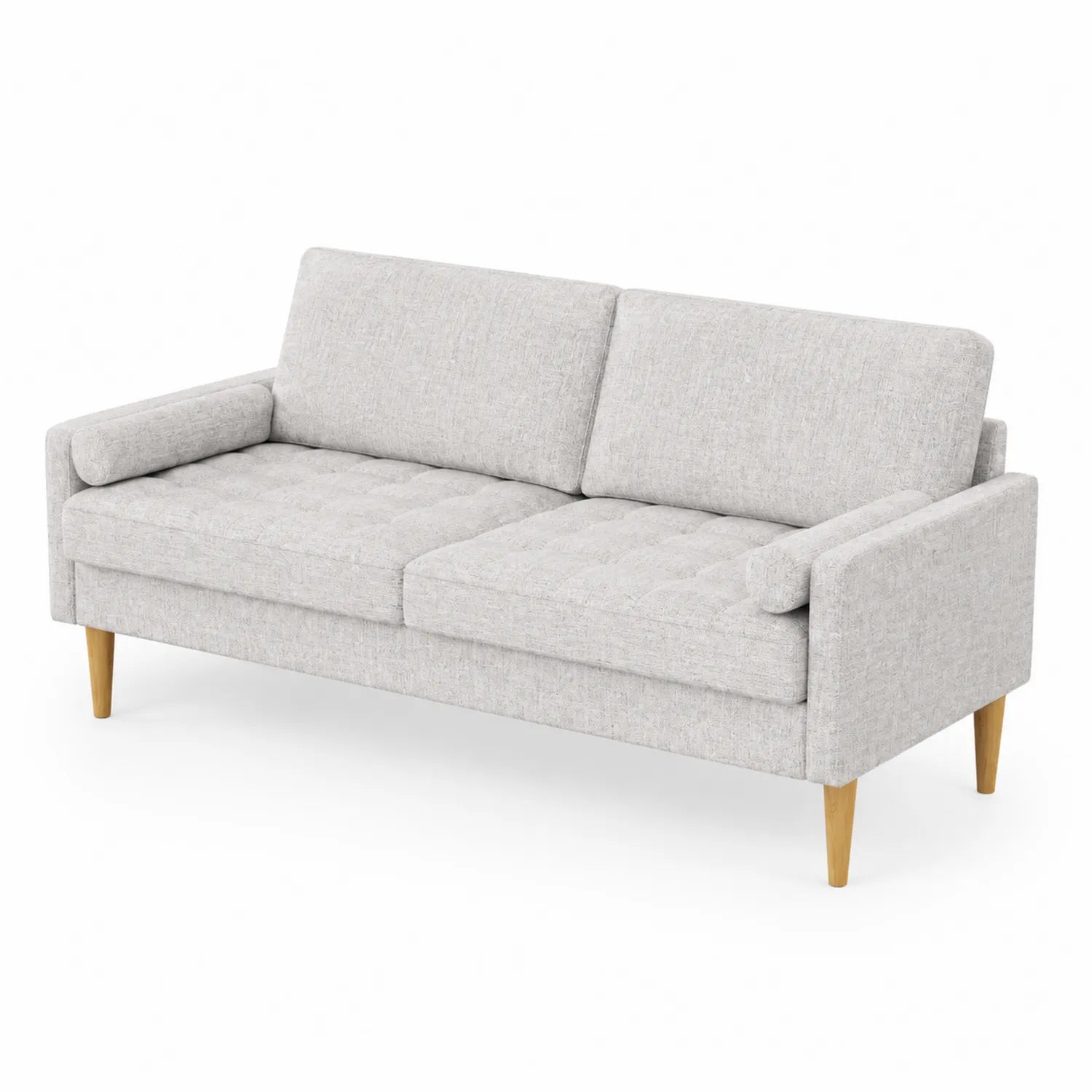 3-Sitzer Sofa Stoff Hellgrau
