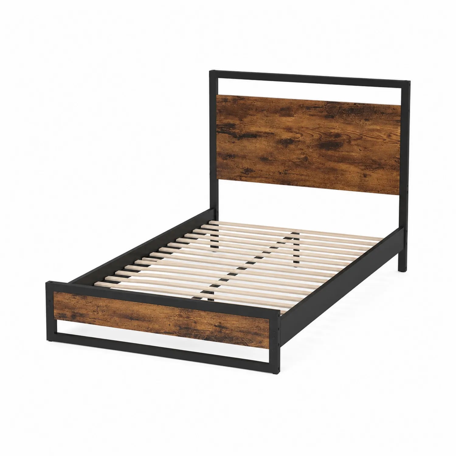 Metallbett mit MDF-Holzkopfteil 200x140 cm
