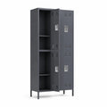 Stahlschrank mit 4 Fächern Dunkelgrau