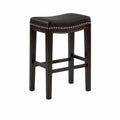 Barhocker Holz Kunstleder Schwarz 75cm