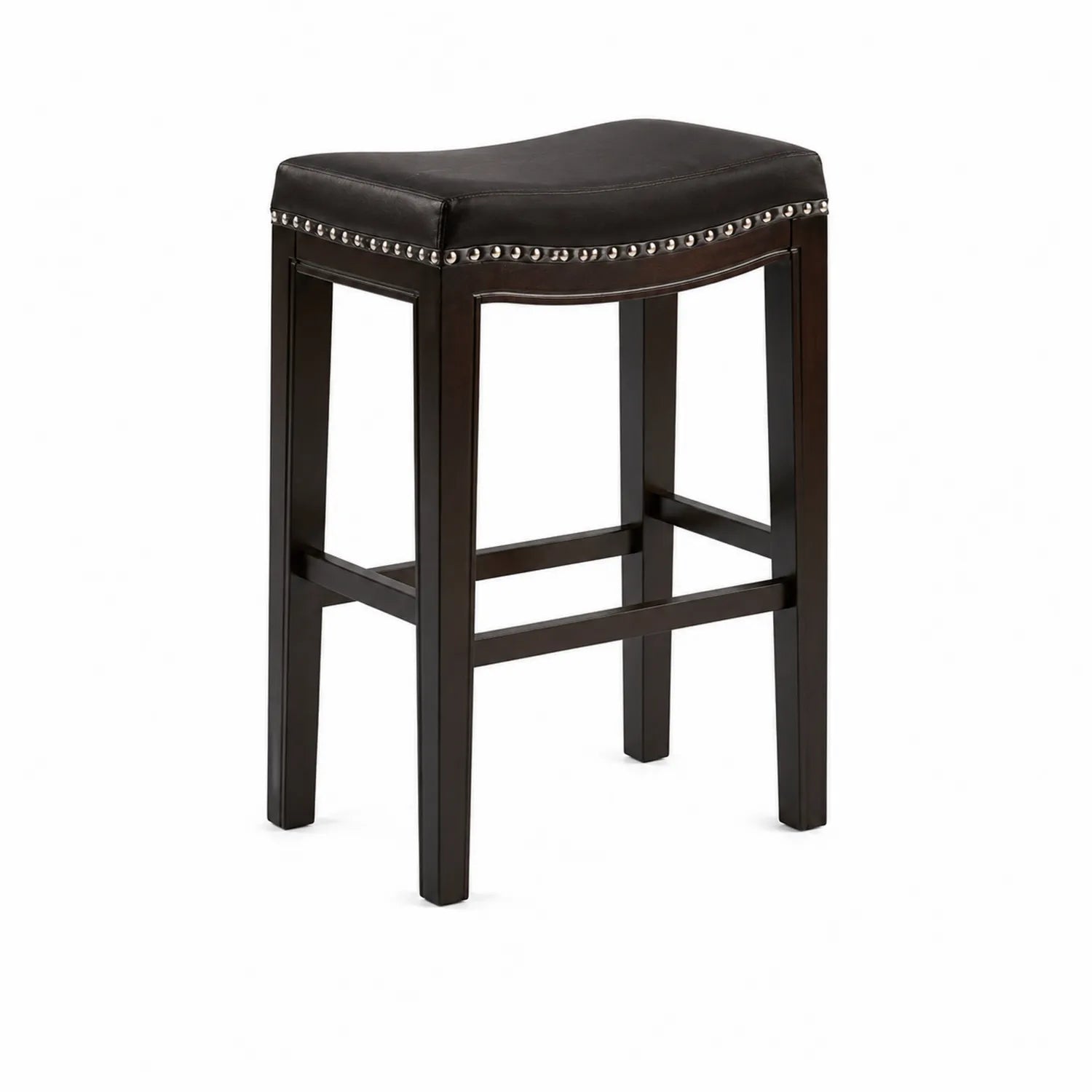 Barhocker Holz Kunstleder Schwarz 75cm