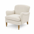 Sessel Stoff Beige Holzbeine