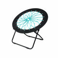 Runder Klappstuhl Netzdesign Ø75cm Stahl Schwarz/Türkis