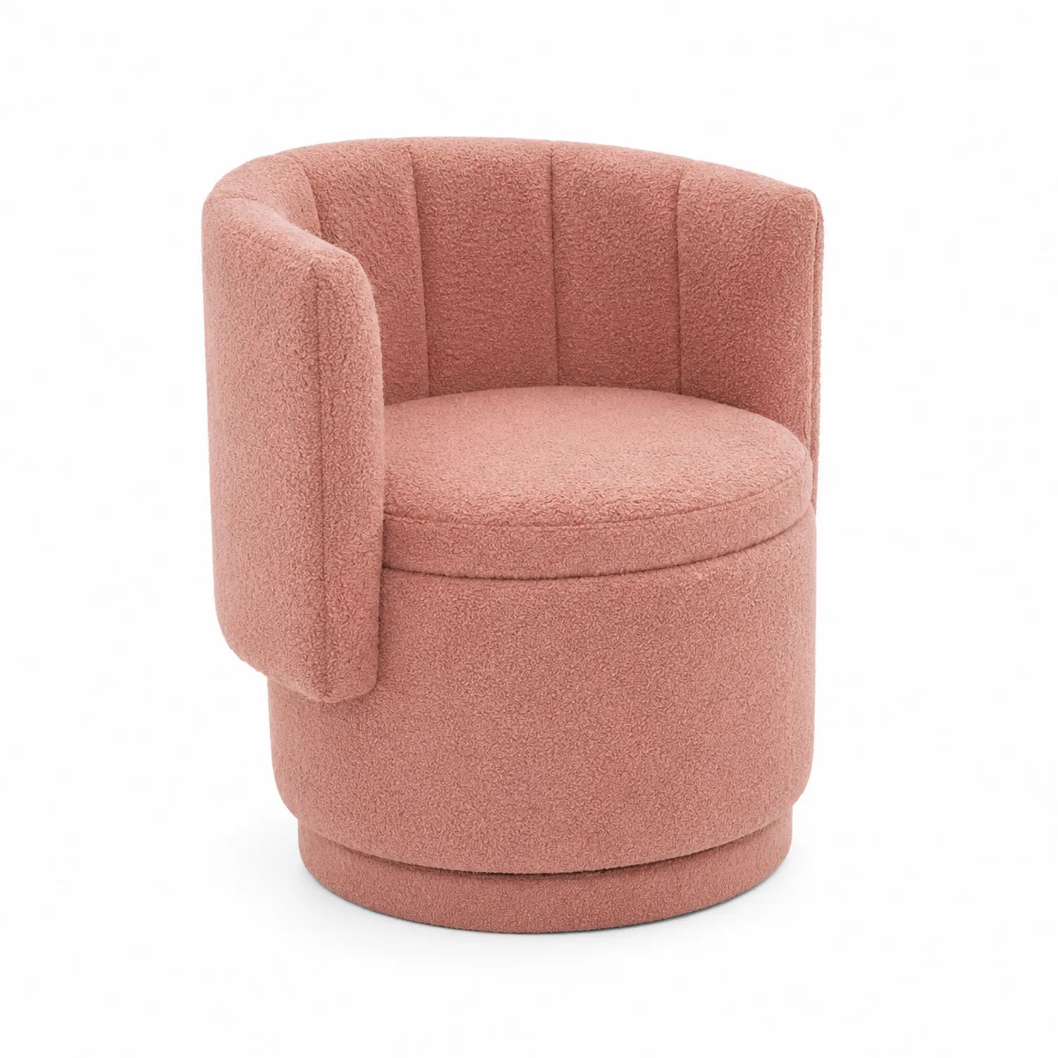 Runder Lounge Stuhl Bouclé-Polyester Rosa 70 cm