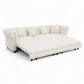 Schlafsofa im Chesterfield-Stil aus Mikrofaser Beige