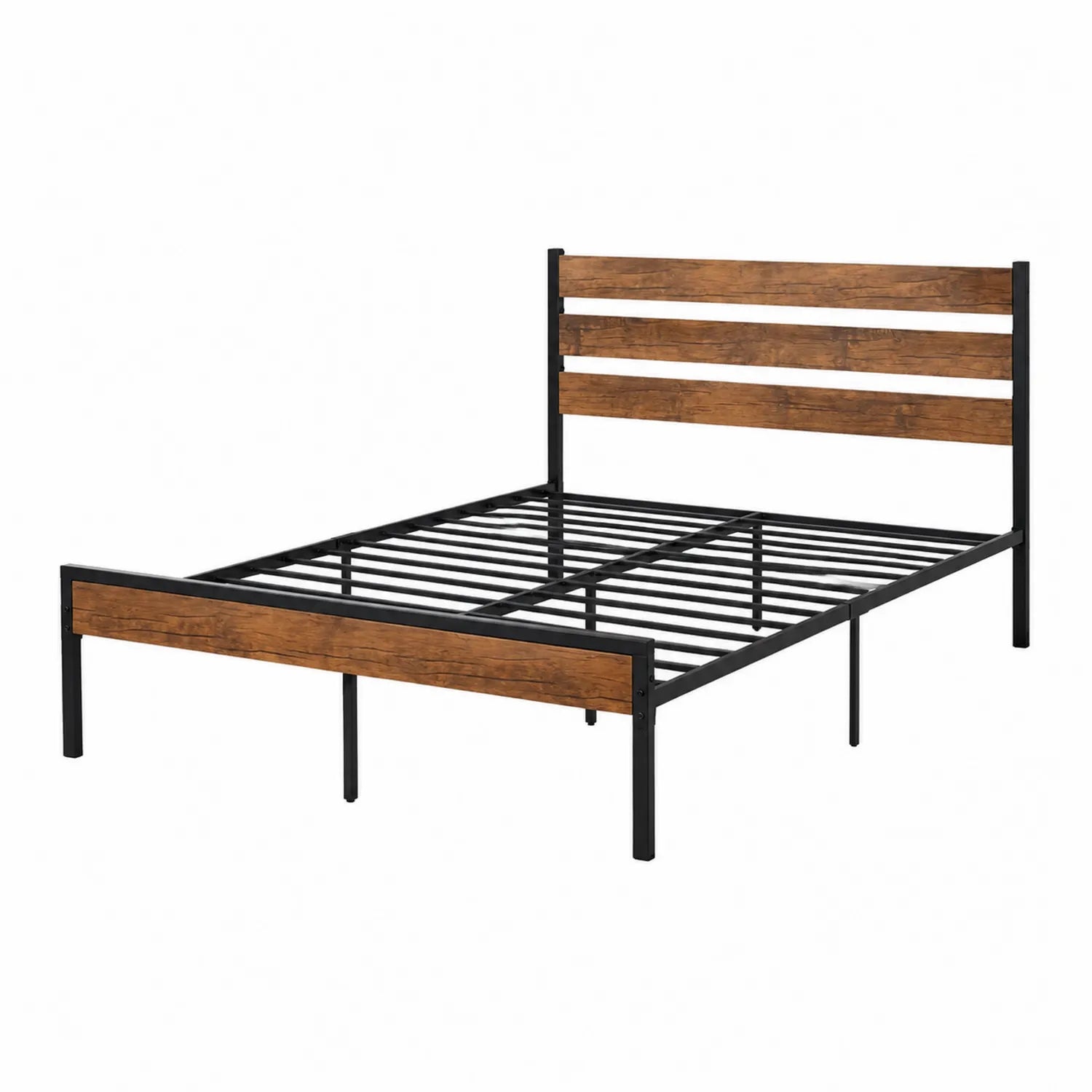 Metallbett mit MDF-Holzpaneel 200x140 cm