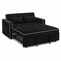 Schlafsofa Klappbar Metallrahmen Mikrofaser Schwarz
