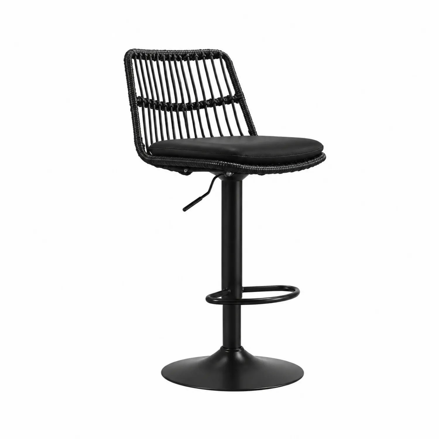 Metall Barhocker mit Kunstleder Schwarz