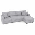Ecksofa mit Samtbezug und Stauraum Grau