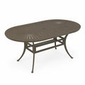 Ovaler Metall-Outdoor-Esstisch 180x100 cm Braun