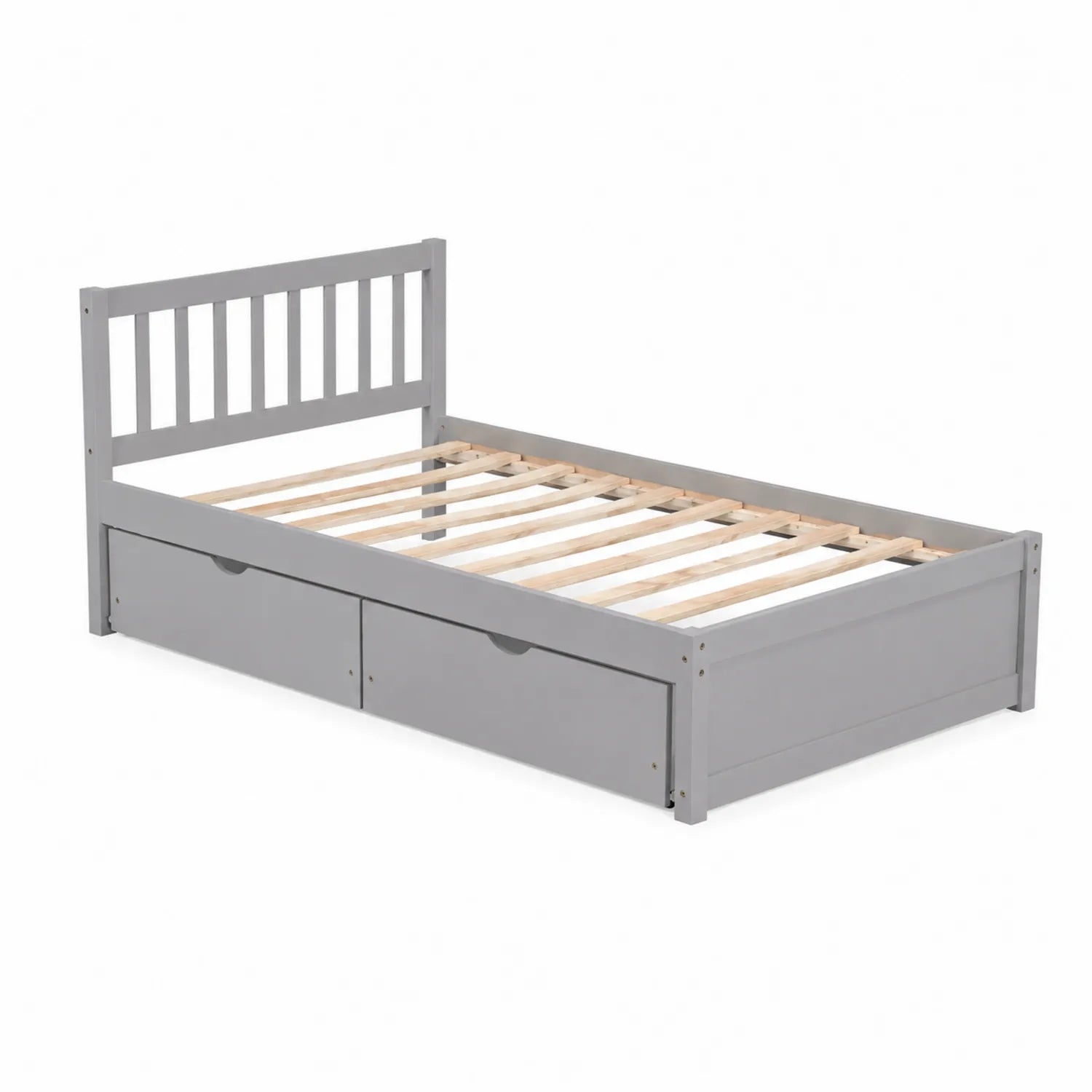 Holzbett mit Schubladen 200x90cm Grau