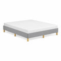 Bettgestell 180x200 cm Polyester Grau mit Holzfüßen