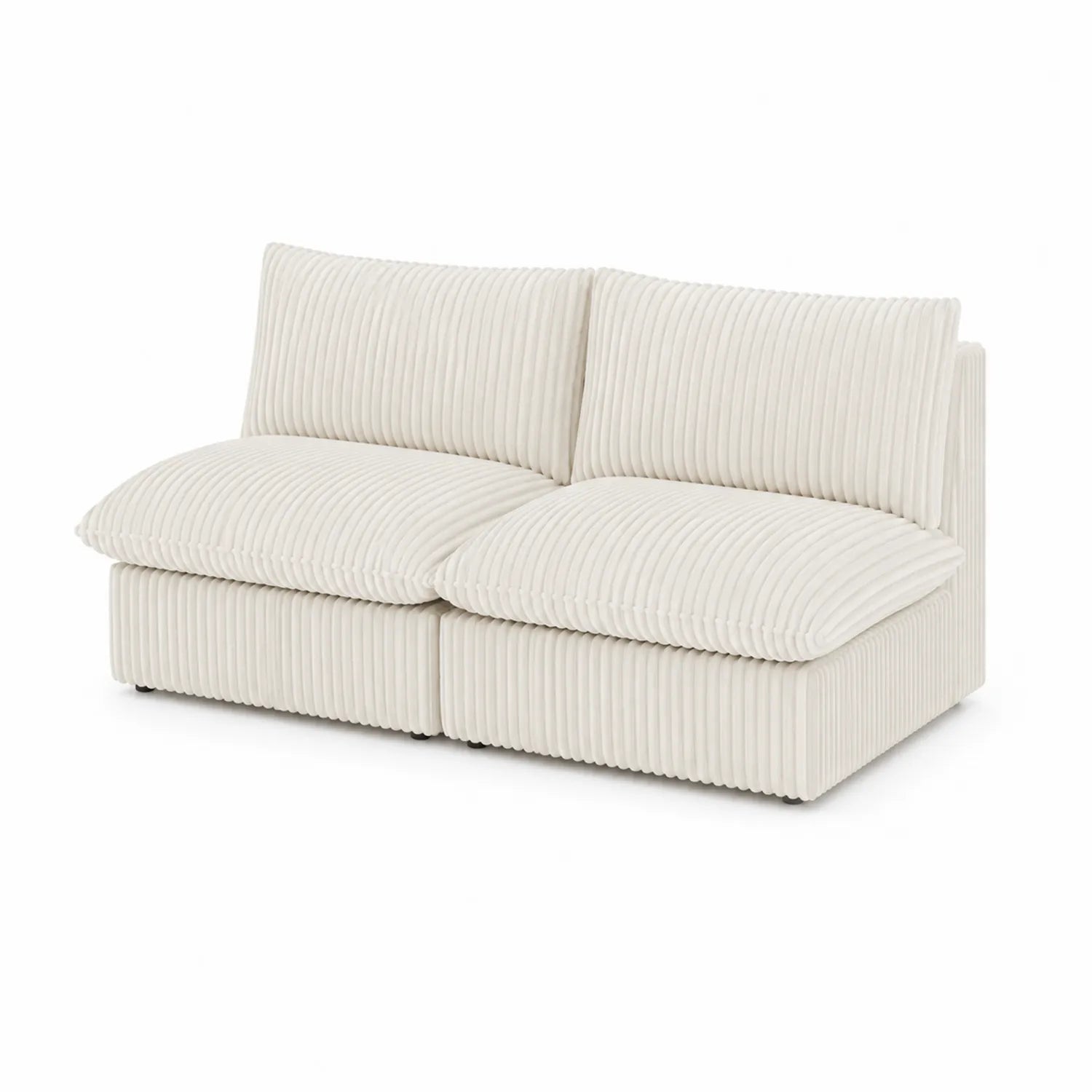 Modulares Sofa 2-Sitzer Cord Creme