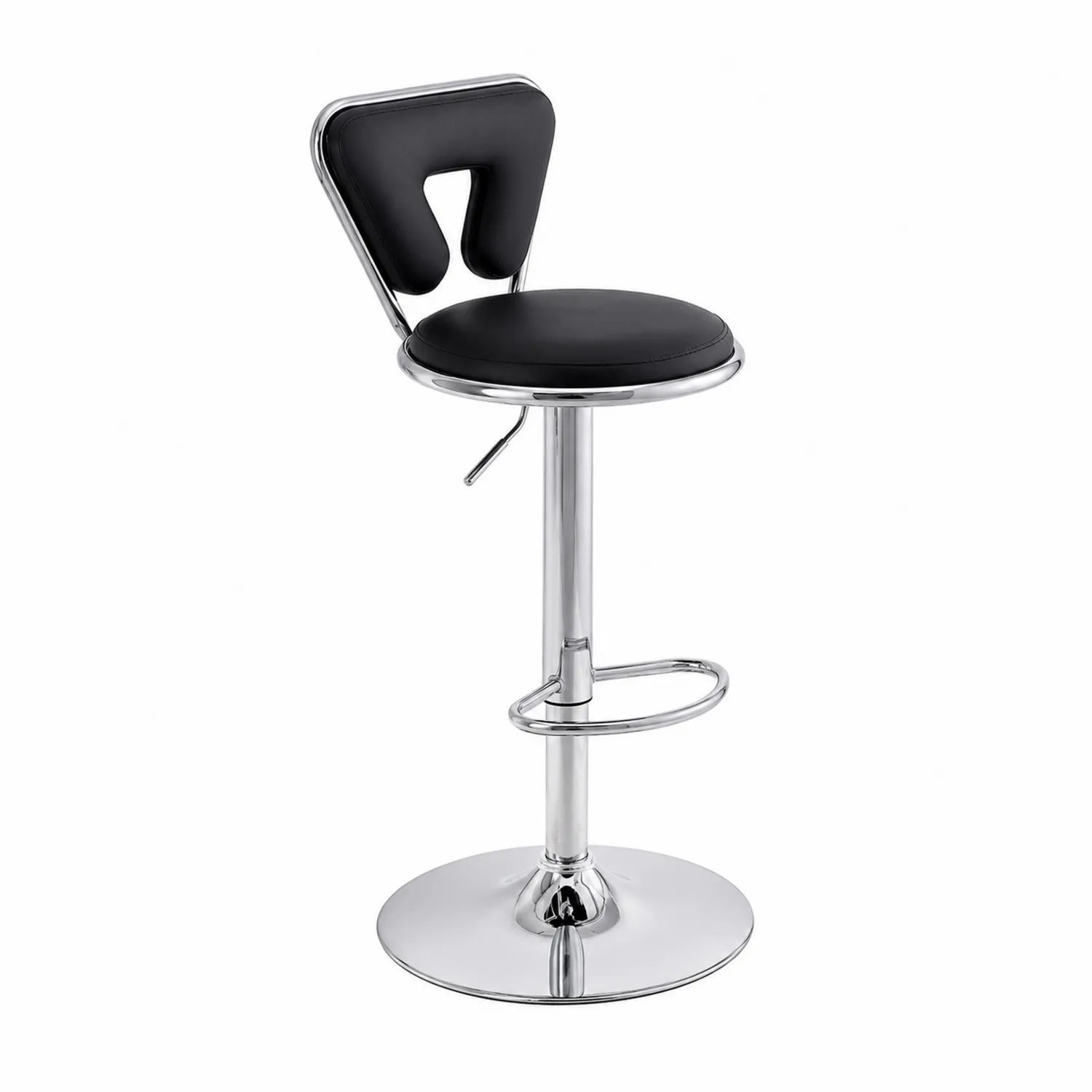 Barhocker Metall Kunstleder Schwarz