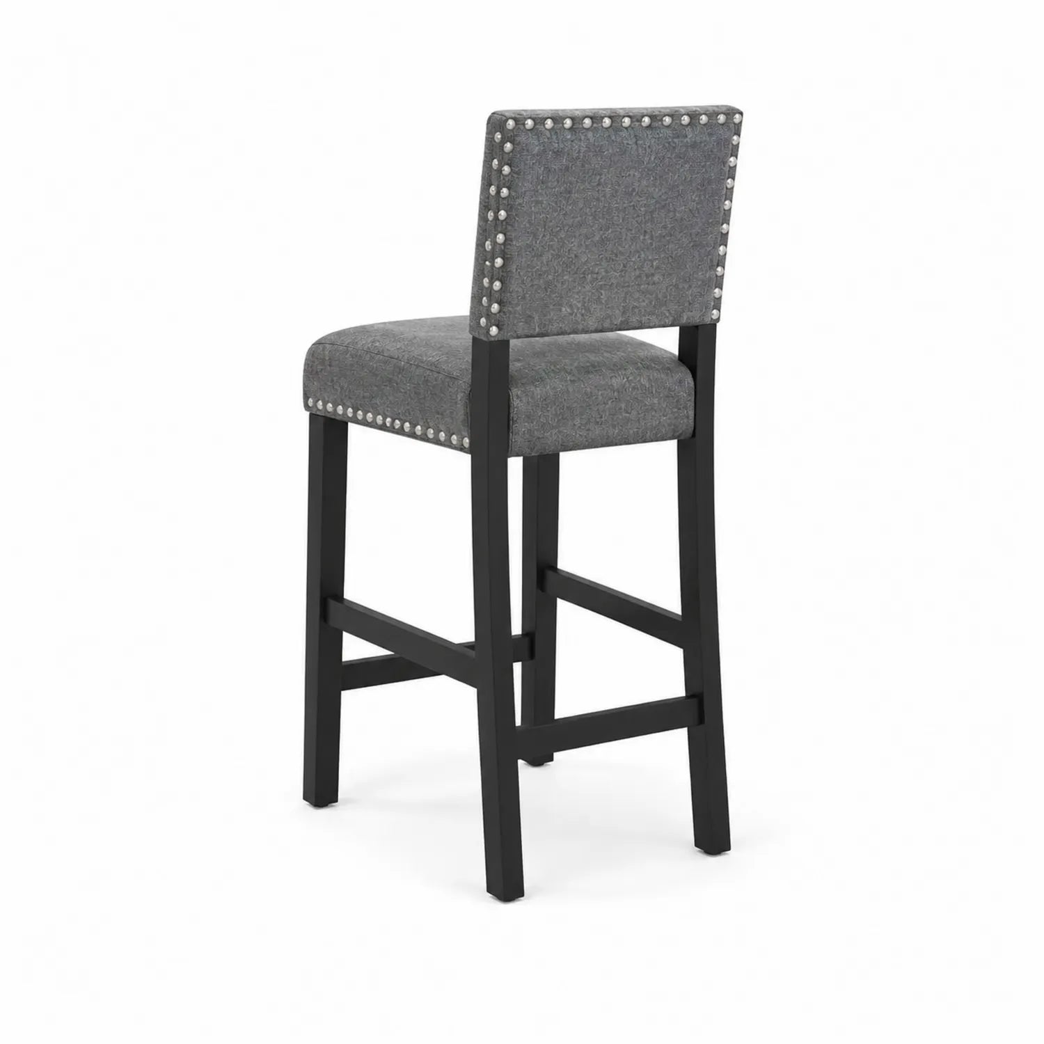 Barhocker Grau Massivholz und Polyester