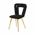 Stuhl Samt Metall Schwarz/Gold 45x50x85 cm