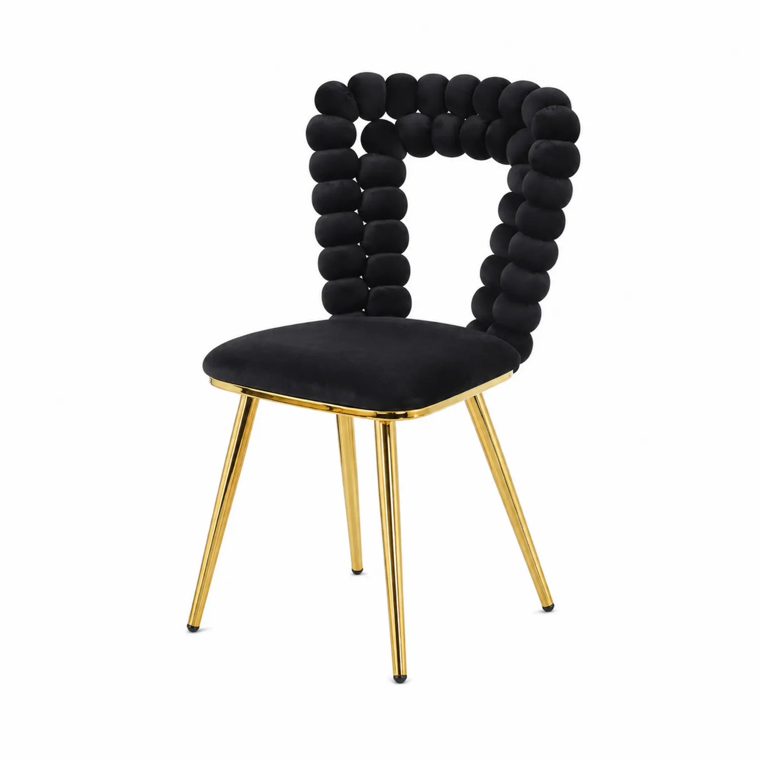 Stuhl Samt Metall Schwarz/Gold 45x50x85 cm