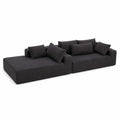 Modulares Stoff-Ecksofa mit Kissen Dunkelgrau