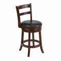 Barhocker Holz Schwarz PU-Leder Sitz