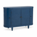 Sideboard Oval mit 3 Türen Holz Blau