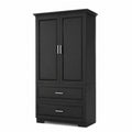 Schrank mit 2 Türen und 2 Schubladen aus MDF in Schwarz