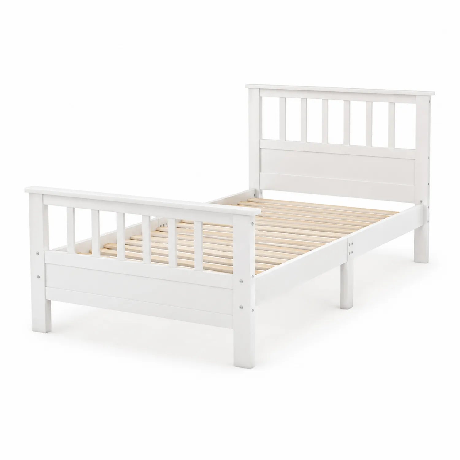 Holzbett Einzelbett Weiß 200x90 cm