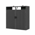 Grauer Metall-Gartenschrank mit Doppeltür