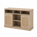 Sideboard aus MDF und Rattan mit Regalen, Naturfarben